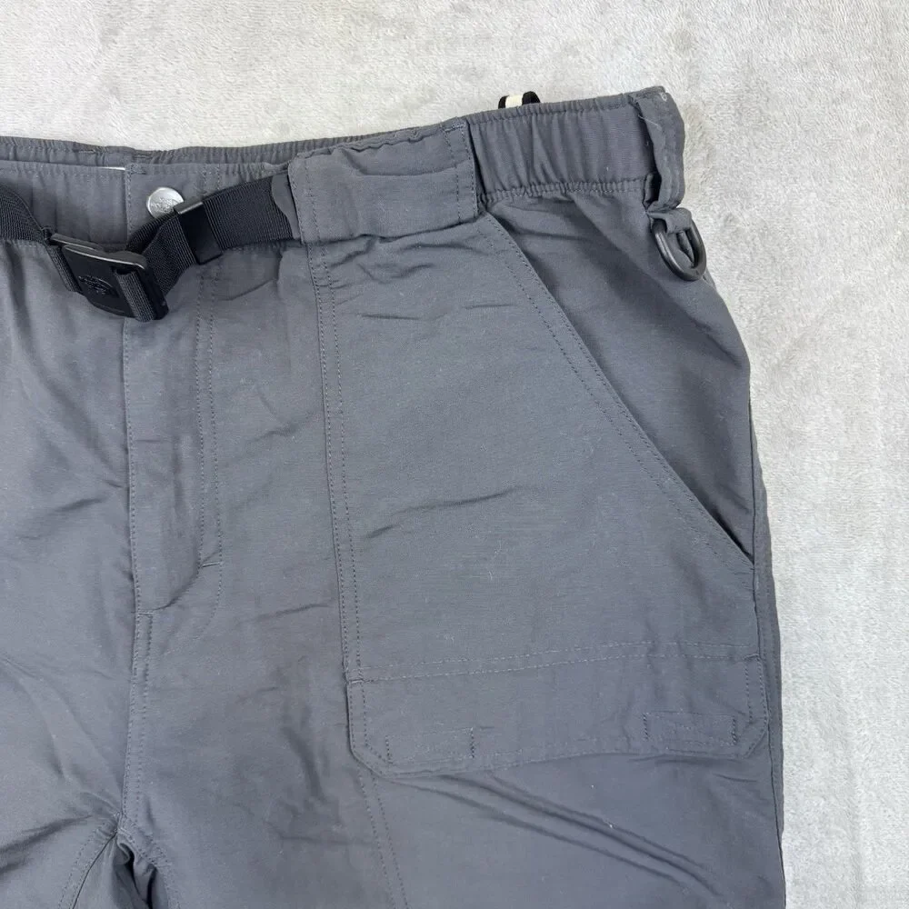 The North Face Mens XL Long Grey Convertible Zip Off Hiking Cargo Pants Nylon